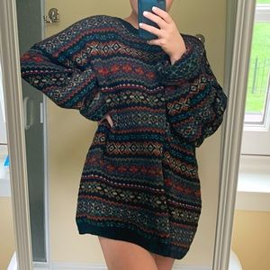 slouchy vintage grandpa sweater 100% wool